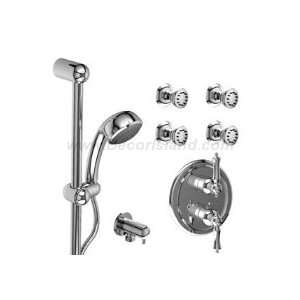 Riobel KIT#2SOLC Â½ Thermostatic system with hand shower rail and 4 