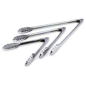 NEW Heavy Duty Stainless Steel Utility Tongs  Set of 3  