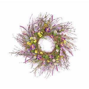   International Wild Flower Polyester and Twig Wreath