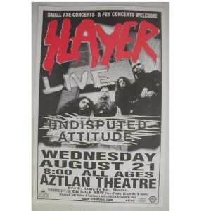  Slayer Fear Undisputed Attitude Handbill Poster August 21 
