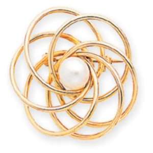  14k Gold Freshwater Cultured Pearl Pin Jewelry