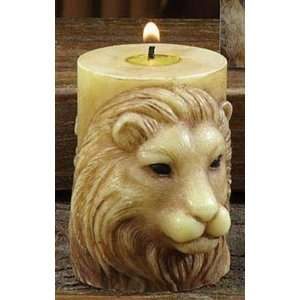  Lion Sculpted Candle Antique Yellow   Small Everything 