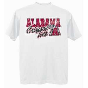  Alabama Distressed Print T Shirt (White) Sports 
