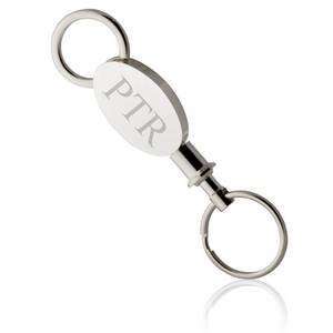  Personalized Silver Oval Valet Key Ring 