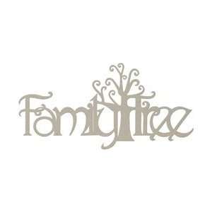 Fabscraps Die Cut Grey Chipboard Word Family Tree 5.5X2.75; 5 Items 