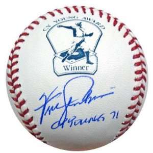  Autographed Fergie Jenkins Baseball   CY Young CY Young 71 
