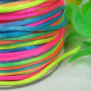   Rainbow Nylon Satin Cord 2mm DIY Jewelry Bracelet Chinese Knot Rattail