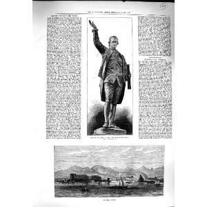  1878 View Kyrenia Cyprus Statue Captain Cook Wales