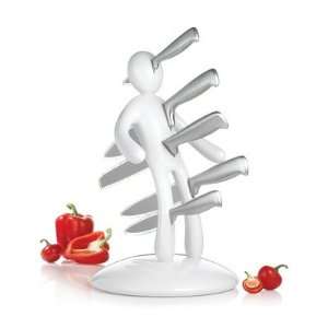  Knife Set with Holder in White (Set of 5)  Kitchen
