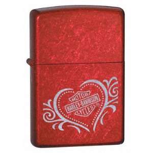 Zippo Candy Apple Red Lighter , Harley Heart  Kitchen 