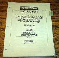 Bush Hog 6400 Rolling Cultivator Parts Catalog manual  