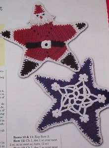 Santa Claus & Star Holiday Hot Pad Crochet Pattern*pads  