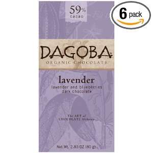 Dagoba Organic Chocolate Bar, Lavender (Lavender, Blueberries & Dark 