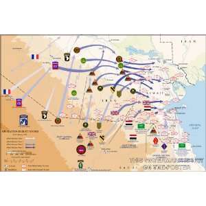  Operation Desert Storm Map   24x36 Poster Everything 