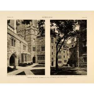 com 1921 Print Linonia Court Saybrook Harkness Tower Yale University 