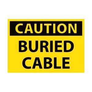 C105AP   Caution, Buried Cable, 3 X 5, Pressure Sensitive Vinyl, 5 