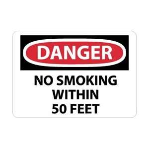  D124PB   Danger, No Smoking Within 50 Feet, 10 X 14 
