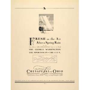  1934 Ad Sportsman F.F.V. Train Chesapeake Ohio Lines 