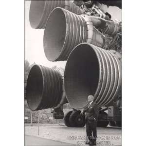  Werner Von Braun with Saturn V Rocket Engines   24x36 