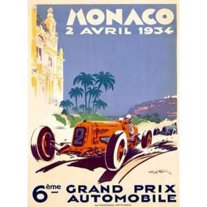  Geo Ham   1934 Monaco Grand Prix F1 Race Giclee on acid 