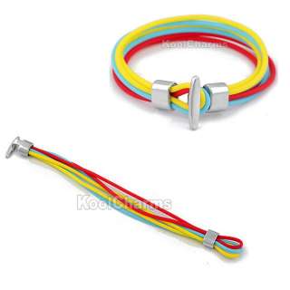 Wholesale 10PCS Colorful Multi Strand Surf Style Rubber Bracelet 