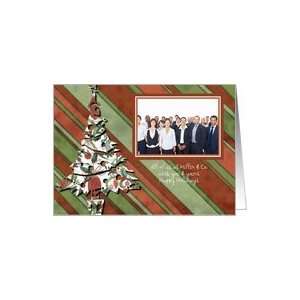  christmas photo card, christmas tree & stripes Card 