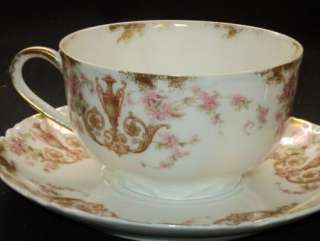 Haviland Limoges TRES CHIC EPIC URN SASH Handle BREAKFAST Tea cup and 