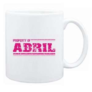  New  Property Of Abril Retro  Mug Name