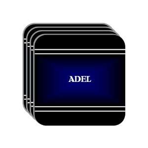 Personal Name Gift   ADEL Set of 4 Mini Mousepad Coasters (black 