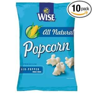 Wise All Natural Air Popped Whole Grain Popcorn, 6.5 Oz Bags (Pack of 