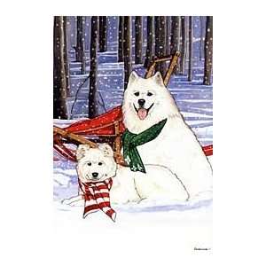  Samoyeds with Sledge Christmas Cards 