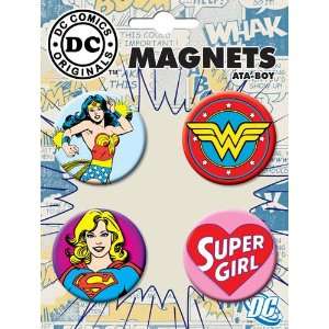  DC Comics Wonder Woman Supergirl Character & Logo Magnet 