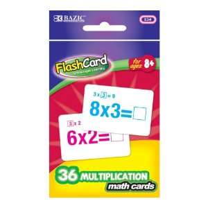  Bazic Multiplication Flash Card, 36 per Pack (Case of 36 