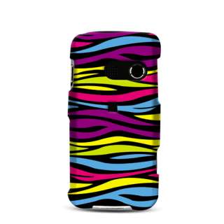 For LG Rumor Touch/LN510 RUBBERIZED Case Rainbow Zebra  