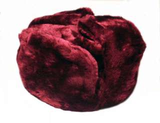 EXCLUSIVE Russian winter RUBY RED fur USHANKA hat L  