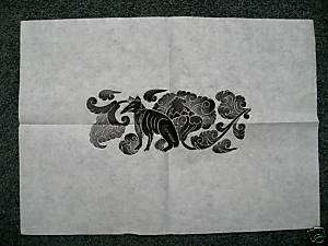 Chinese Tibetan Temple Rubbing Art Rice Paper 13x19RARE  