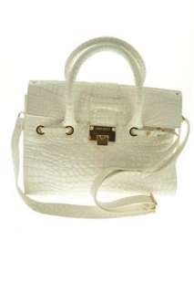 Jimmy Choo NEW Rosalie Leather Convertible Medium Handbag White Bag 