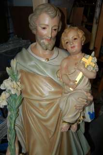 Beautiful older 56 tall Daprato Statue of St. Joseph w/Child 