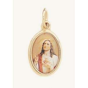  Sacred Heart of Jesus Religious Medal   Gold Plated 