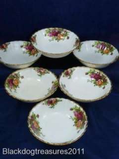 6x Royal Albert OLD COUNTRY ROSES bone china desert bowls  