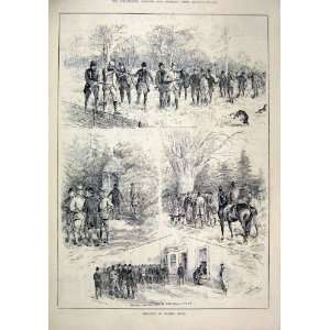   1883 Shooting Coombe Wood Dog Hare Gun Beaters Print