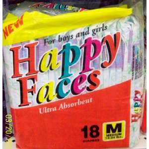  Happy Faces Diapers Medium (12 24 lbs) Baby