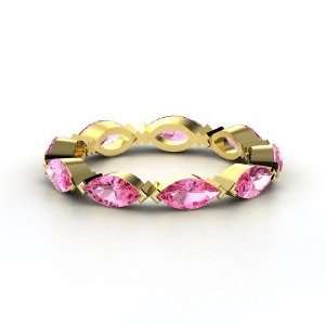   Eternity Band, 14K Yellow Gold Ring with Pink Sapphire Jewelry