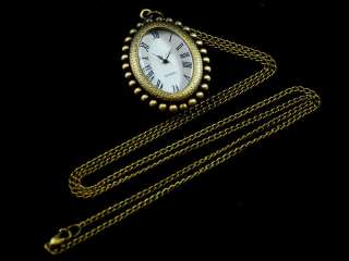 J042 Oval Vintage Copper Roman numerals Pocket Watch  