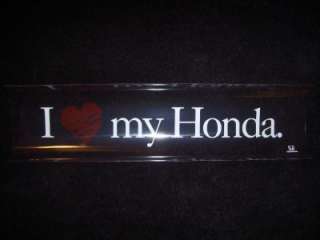 Love My Honda w/red heart window decal  