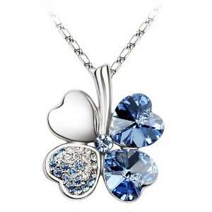  2011 Water Blue Swarovski New Design Fortune 4 Leaf 18K 