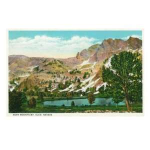 Elko, Nevada, Panoramic View of the Ruby Mountains Giclee Poster Print 