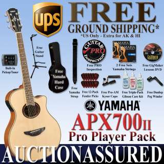 NEW YAMAHA APX700II APX 700 2 Acoustic Electric Guitar Pro Pack 