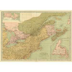  Bartholomew 1873 Antique Map of Canada