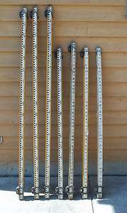 Vintage? wood sides measuring survey Level stick rod pole 4th from 